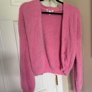 No Boundaries Fuzzy Pink Cardigan